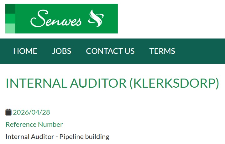Internal Auditor - Klerksdorp vacancy