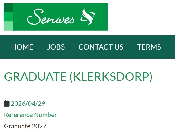 Senwes graduate programmee vacancy klerksdorp