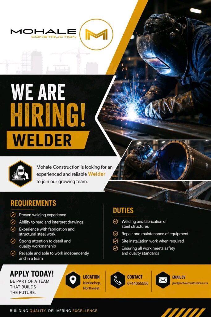 Welder - Klerksdorp vacancy