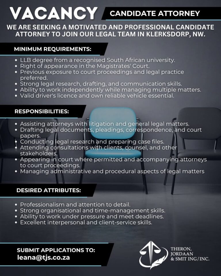 Candidate Attorney - Klerksdorp vacancy