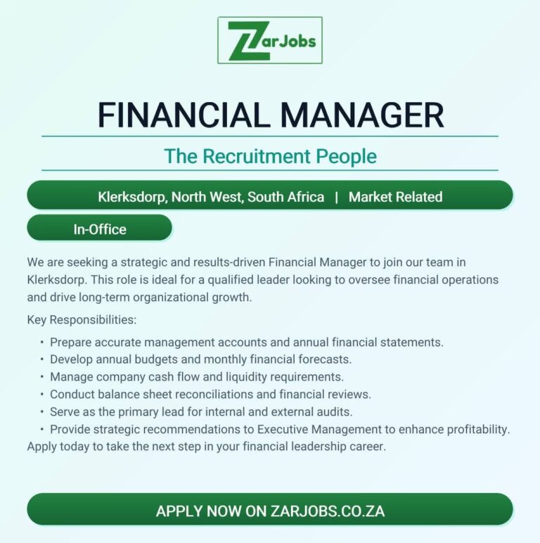 Financial Manager - Klerksdorp vacancy